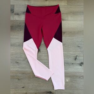 Nike Colorblock Women's Leggings - Pink and Red